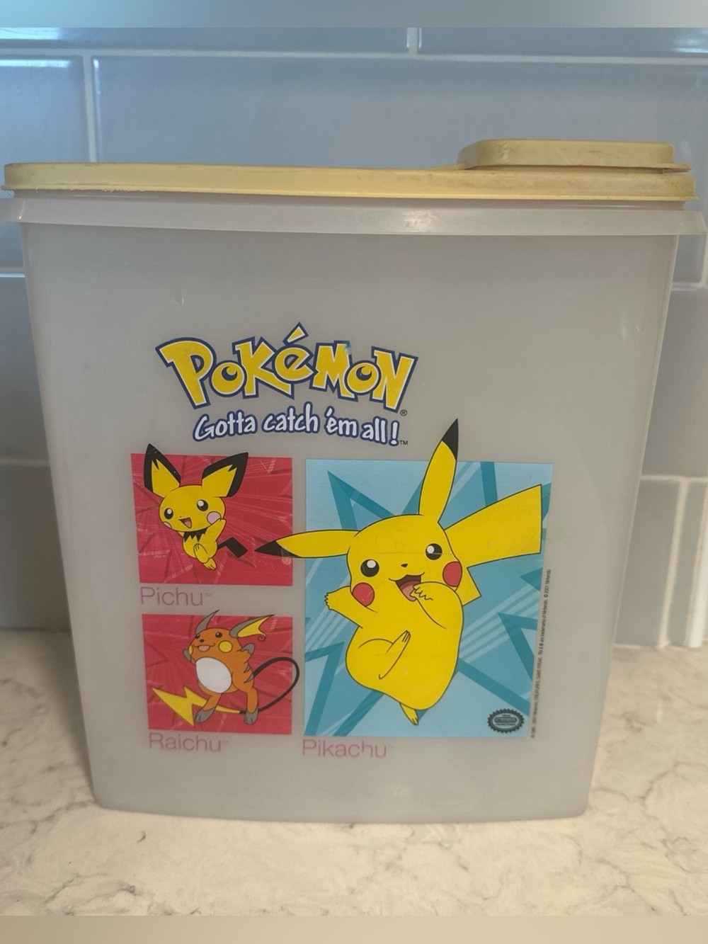 Pokémon Pikachu Pichu Raichu Vintage Tupperware Cereal Keeper Storage Bin